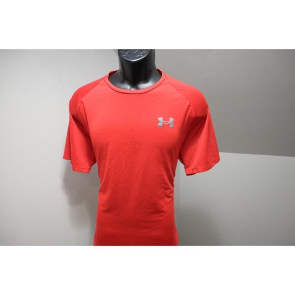 Under Armour Gym Shirt The Tech Tee HeatGear Red Athletic Mens Size XL - Picture 2 of 7